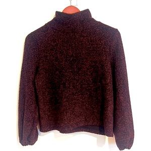 Lord and Taylor black and maroon mock neck sweater size petite small